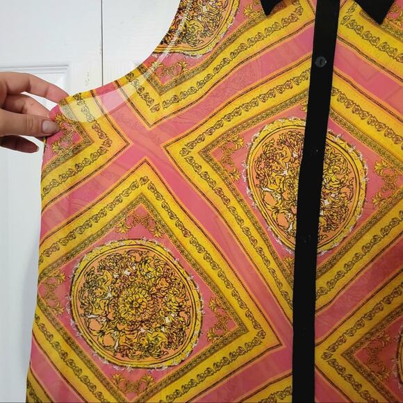 Decree, XL | Semi Sheer Baggy Blouse Tank With Angels - Picture 3 of 5